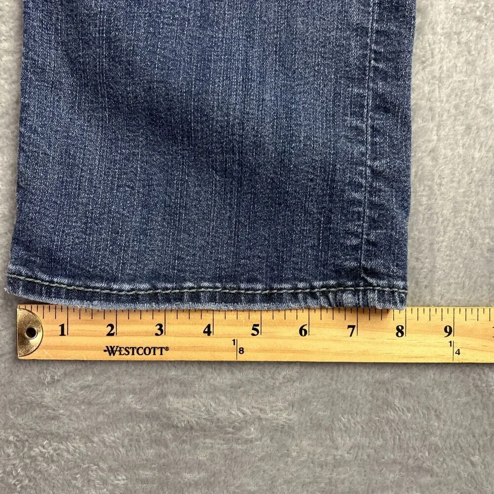 Silver Fluid Denim Suki Mid Capri Womens Jeans 14/23 Medium Wash Y2K